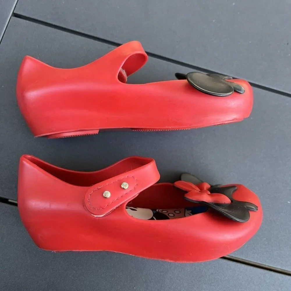 Mini Melissa Ultragirl Disney Red Minnie and Mickey Mouse Shoes Toddler Size 9